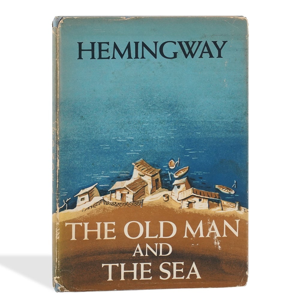 ERNEST HEMINGWAY SIGNED "THE OLD MAN AND THE SEA": 8 1/4 x 5 3/4 in (21 x 14.5 cm) Provenance and Authentication: According to the Letter of Authenticity (LOA) and Certificate of Authenticity (COA) provided by the consignor, this collectible was