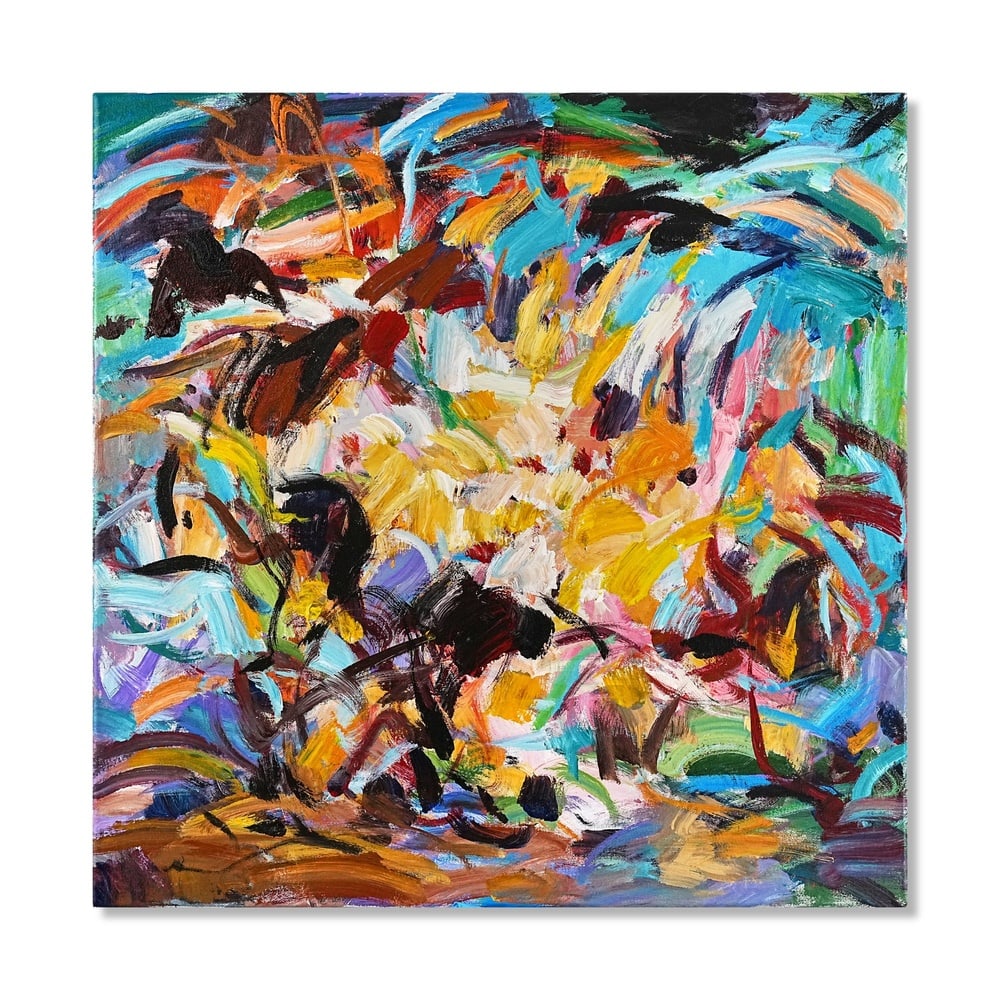 CECILY BROWN (B.1969), ATTRIBUTED TO, OIL ON CANVAS: Signed (verso) Image Dimensions: 33 7/8 x 33 7/8 in (86 x 86 cm) This painting comes with COA. Among the most influential painters of her generation, Cecily Brown has redefined contemporary