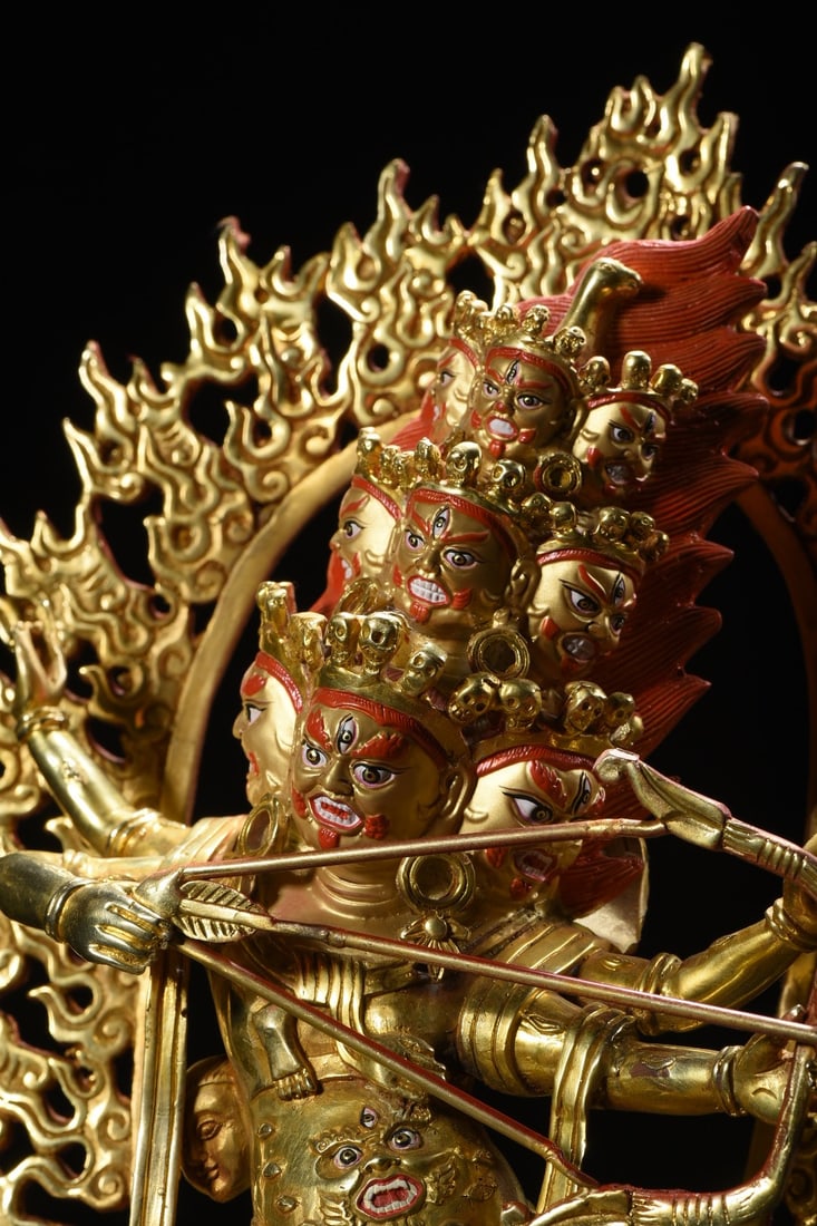 Gilt Bronze Rahu Statue - 2