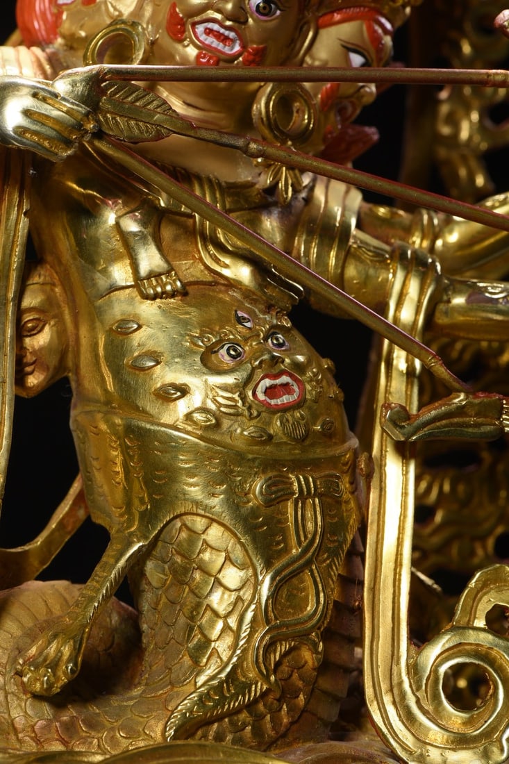 Gilt Bronze Rahu Statue - 3