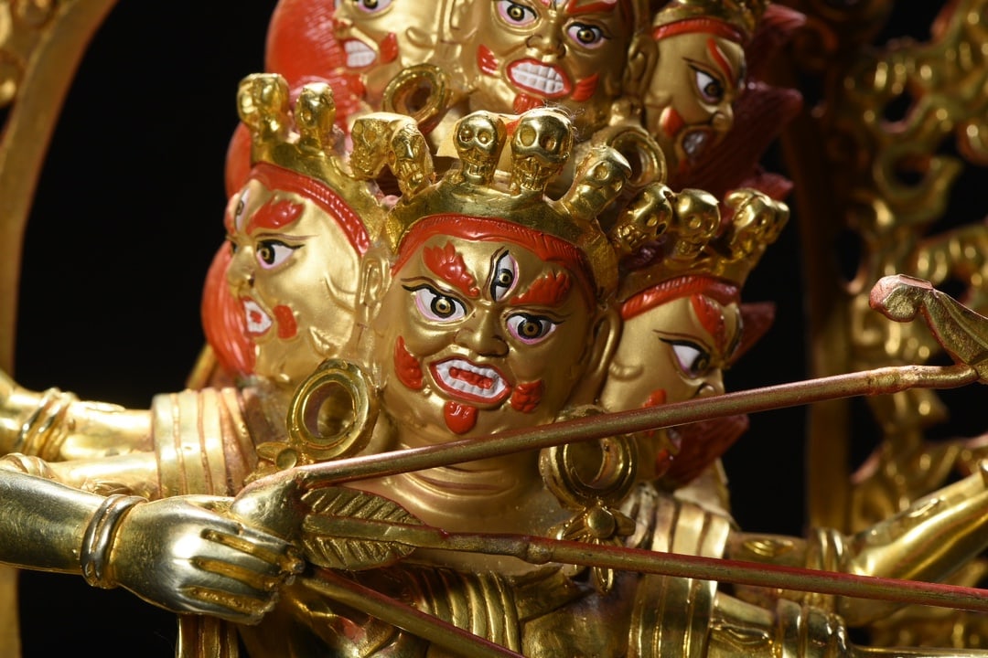 Gilt Bronze Rahu Statue - 4
