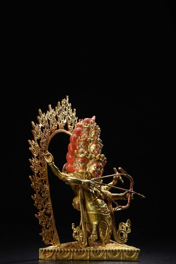 Gilt Bronze Rahu Statue - 5