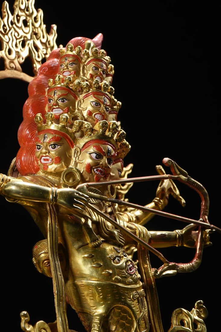 Gilt Bronze Rahu Statue - 6