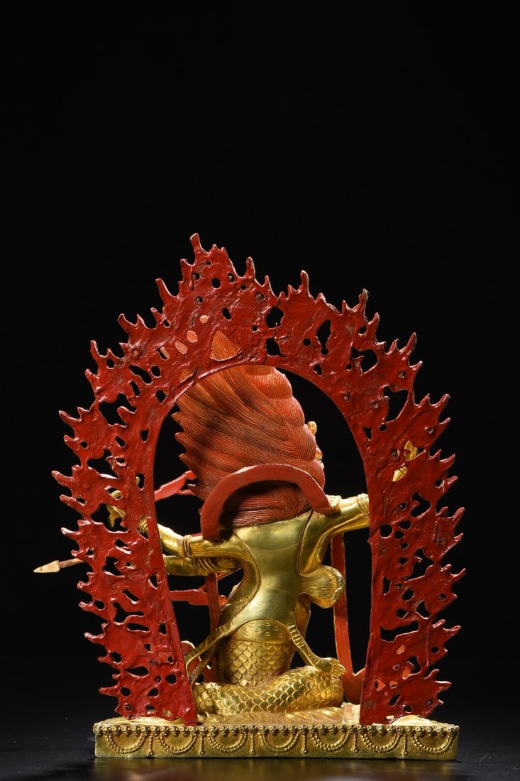 Gilt Bronze Rahu Statue - 7