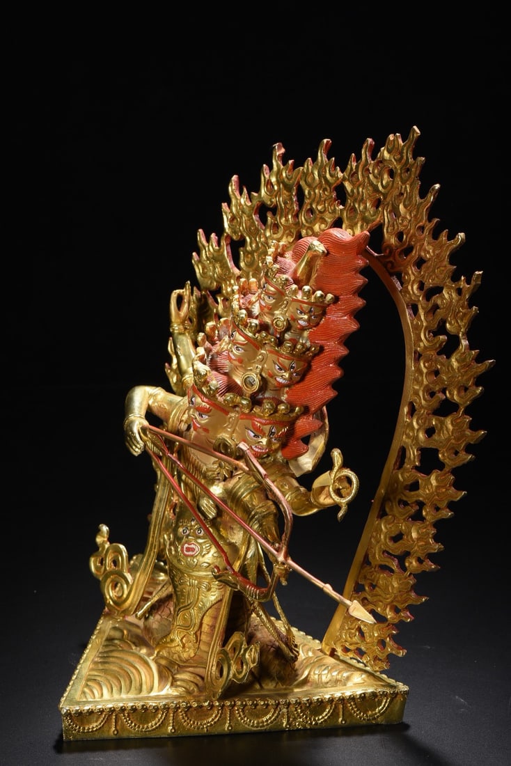 Gilt Bronze Rahu Statue - 8