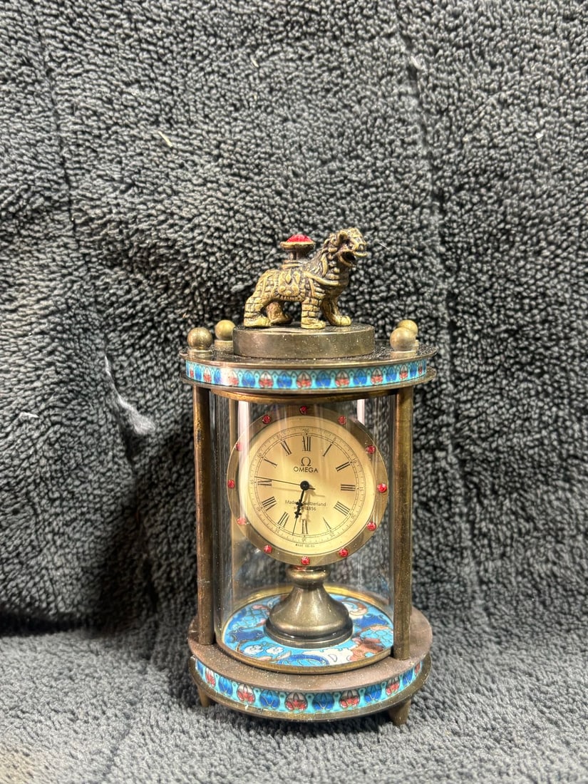 Cloisonne Zodiac Clocks: Cloisonne zodiac clock, approximately 13cm in height. Thank you for viewing our auction and we look forward to serving you as a valued customer! Provenance:From an old private collection in Cotswold,