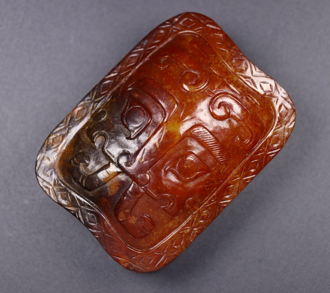 Exquisite antique Hetian jade tortoise shell - 4