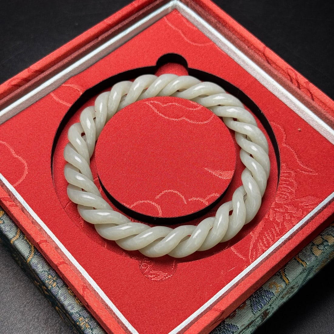 Hetian jade twisted braid bracelet - 2