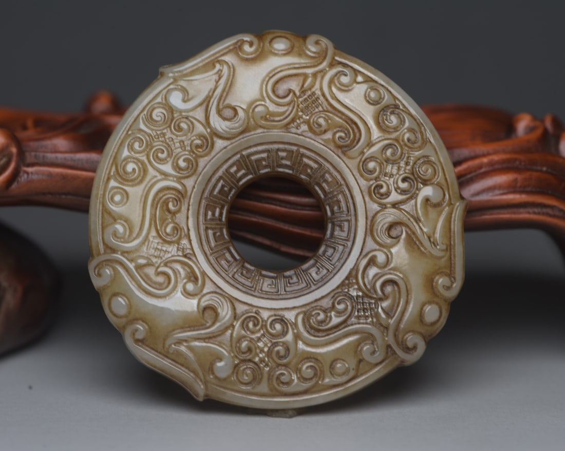 Hetian Jade Dragon Plaque - 2