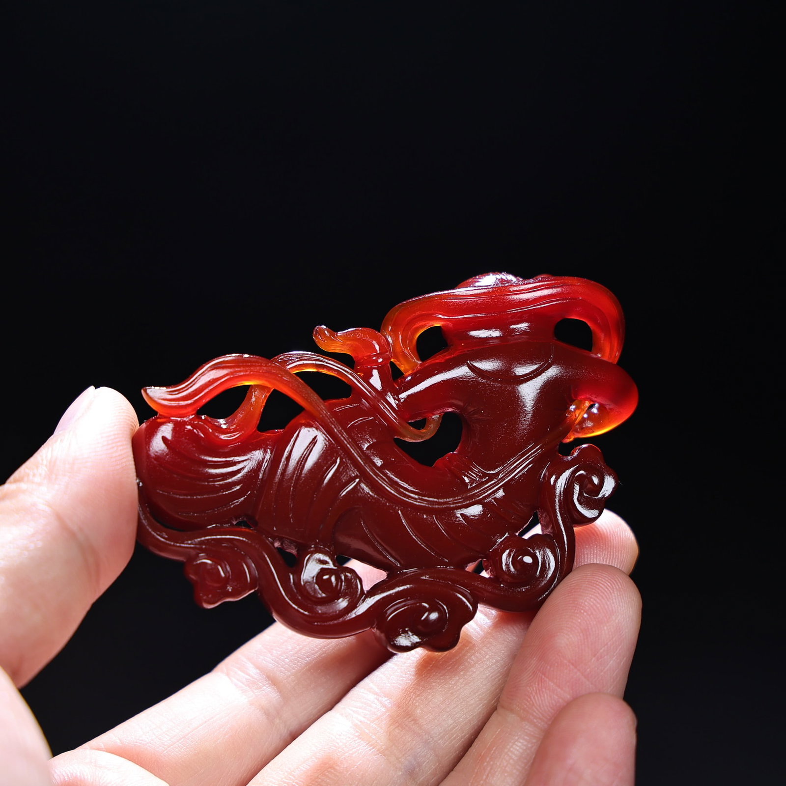 Exquisite antique, agate flying apsara - 2