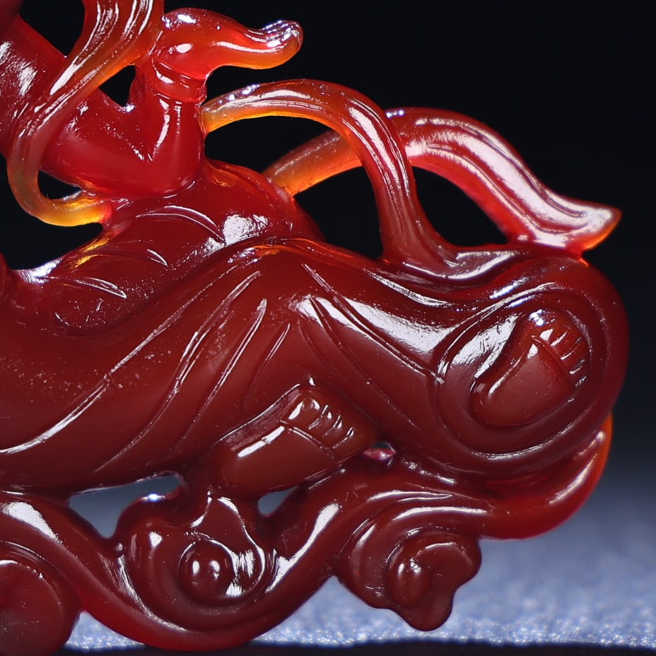 Exquisite antique, agate flying apsara - 5