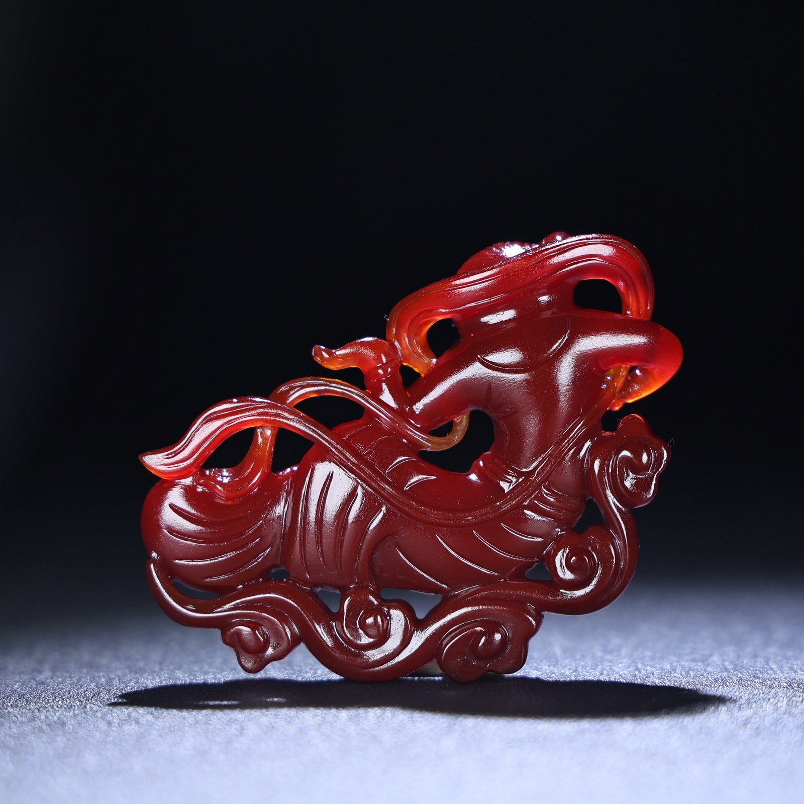Exquisite antique, agate flying apsara - 8