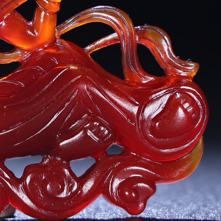 Exquisite antique, agate flying apsara - 3