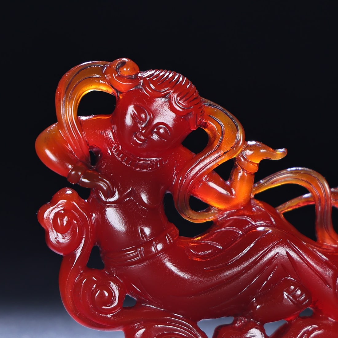 Exquisite antique, agate flying apsara - 6
