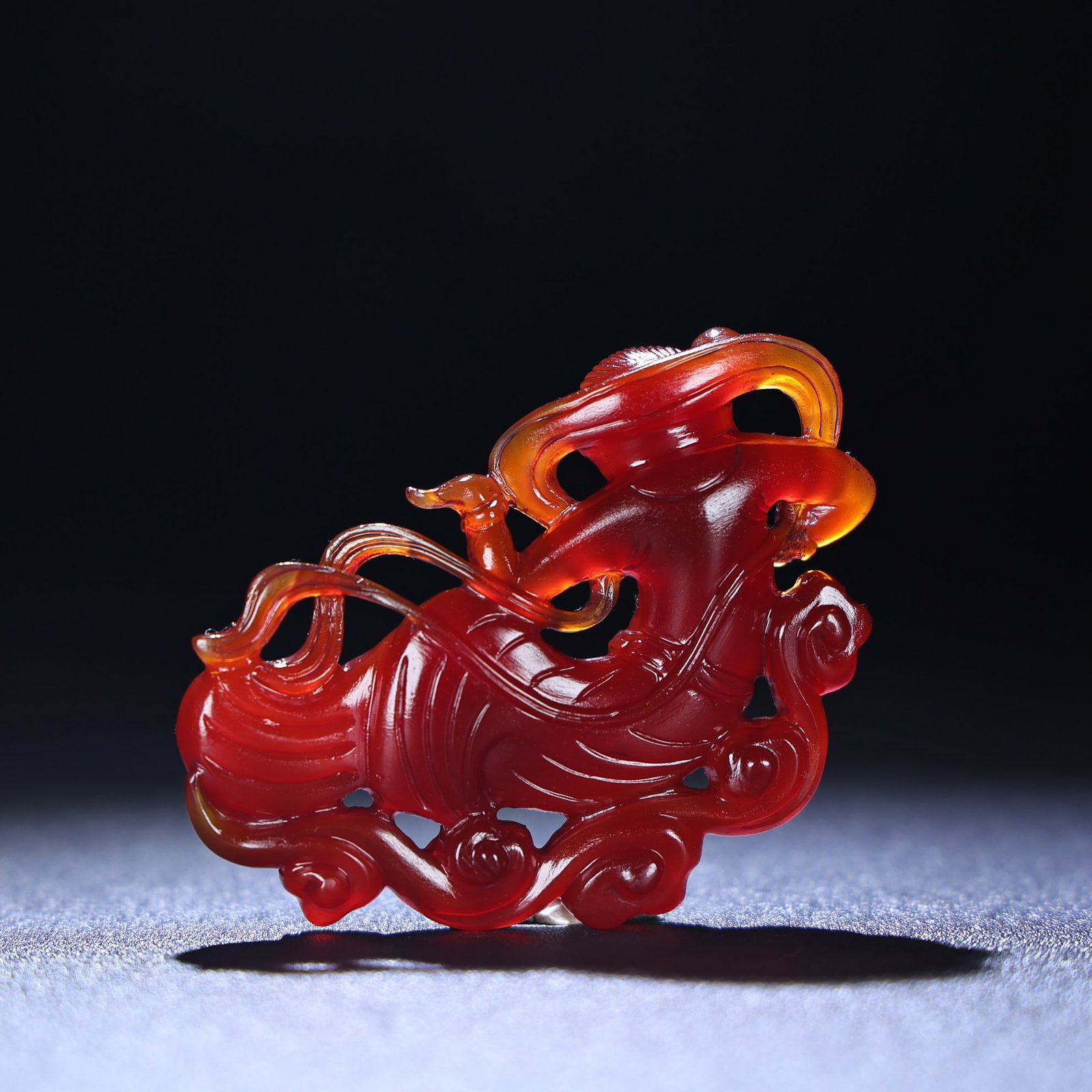 Exquisite antique, agate flying apsara - 7