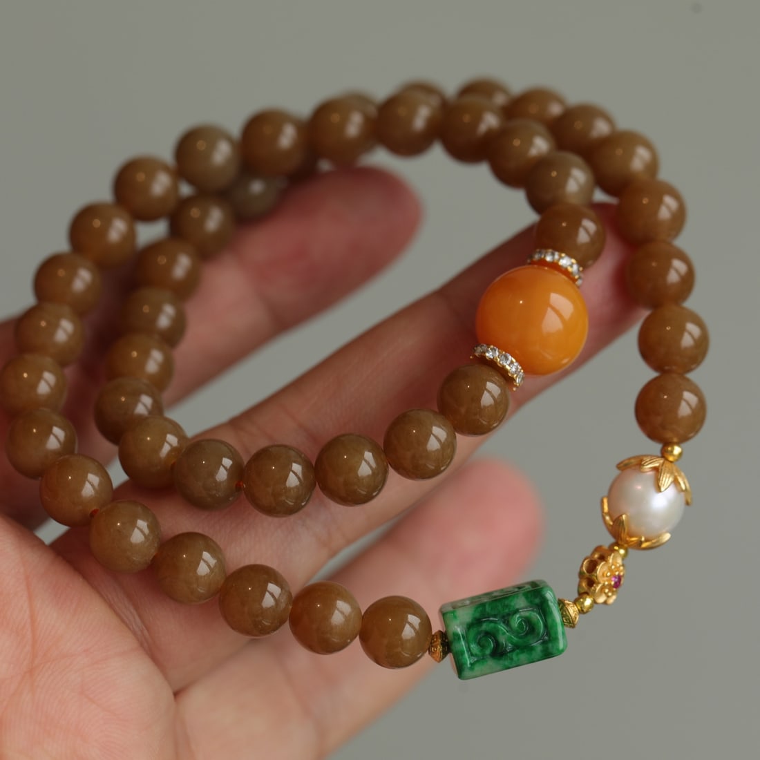 Natural sugar double-loop bracelet - 4