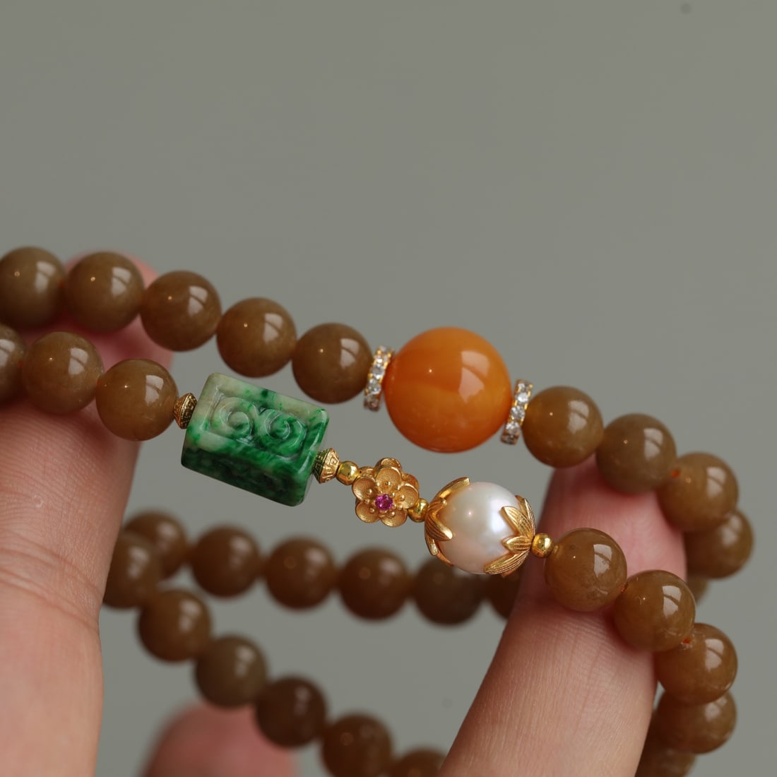 Natural sugar double-loop bracelet - 5