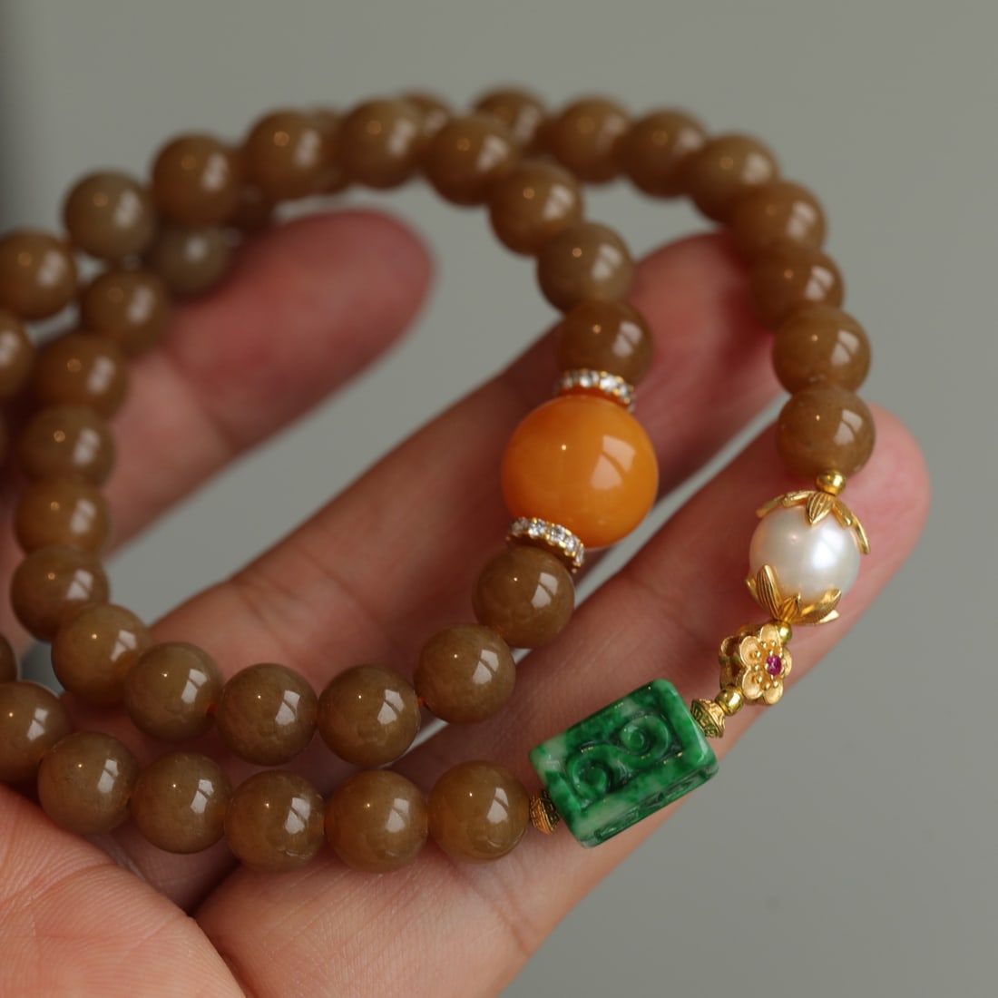 Natural sugar double-loop bracelet - 6