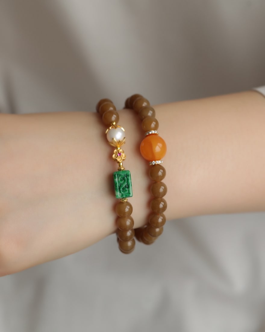 Natural sugar double-loop bracelet - 8