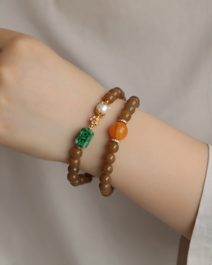Natural sugar double-loop bracelet - 9