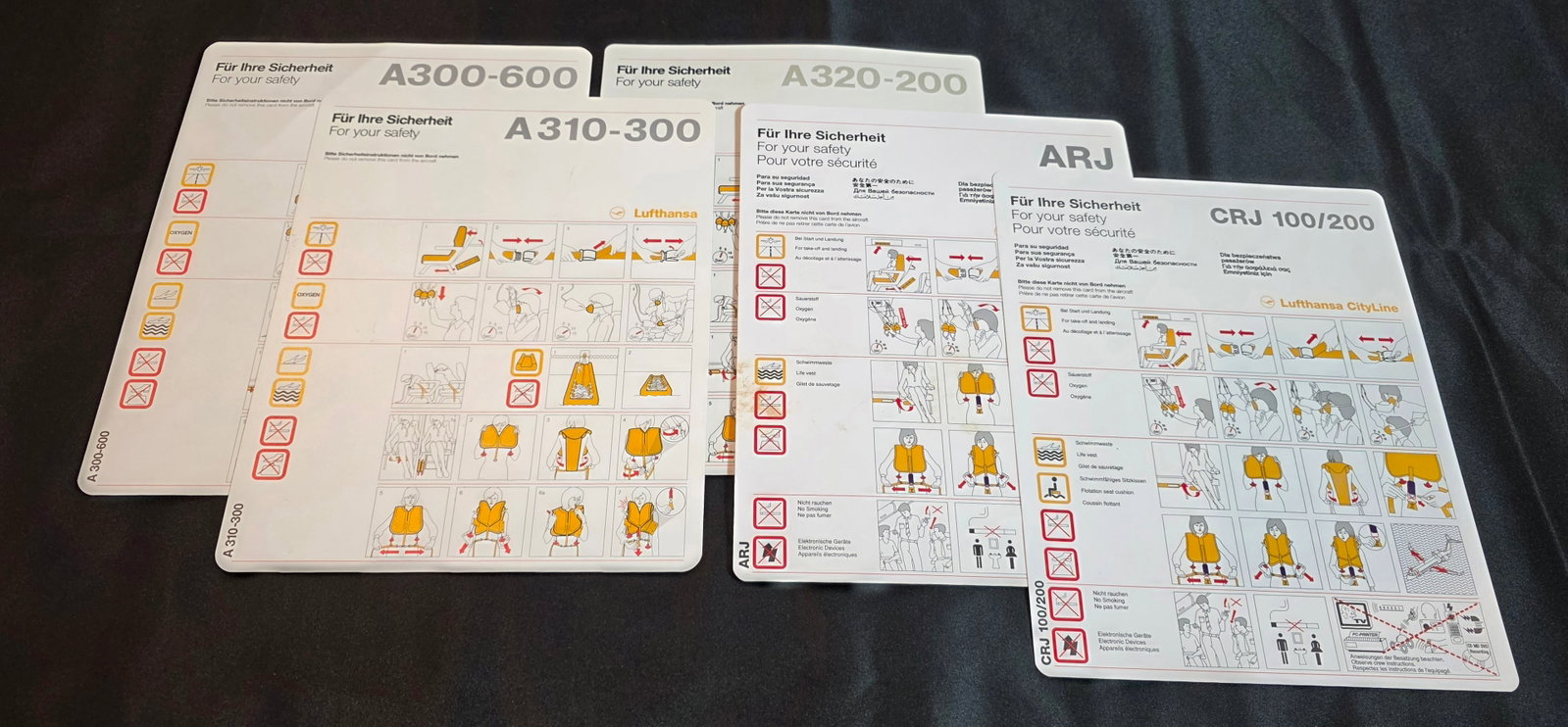 Lufthansa Airlines Safety Cards (1 of 2)
