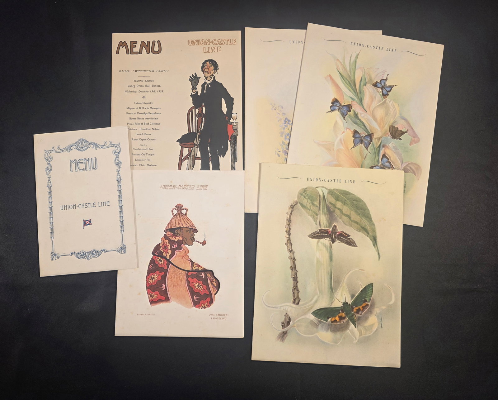Union Castle Line R.M.M.V. Winchester Castle Menus (1 of 3)