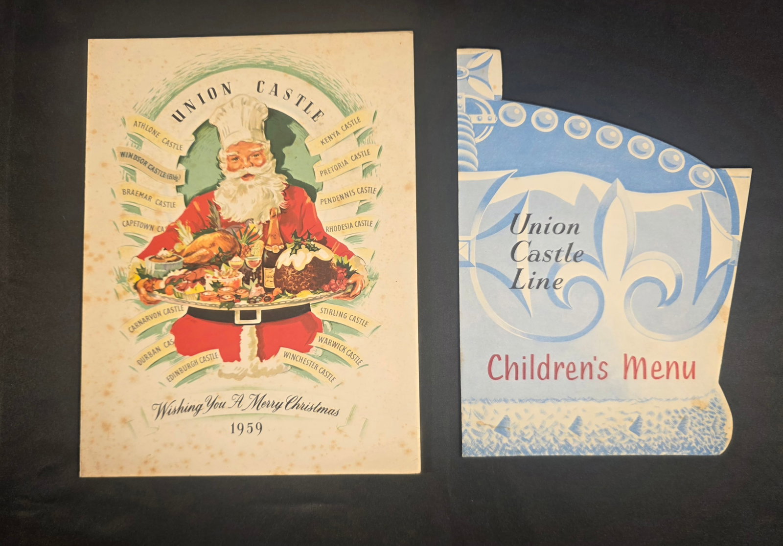 Union Castle Line R.M.M.V. Athlone Castle Menus (1 of 4)