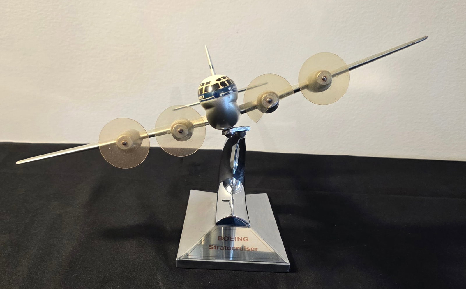 Pan Am Clipper America Boeing 377 Stratocruiser Model: 1/130 Allyn Sales Co of Los Angeles Model. Tail # N1023V. 50% of all proceeds from the sale of this lot will be donated to the Raise Your Banner Foundation, a Washington DC based non-profit whose miss
