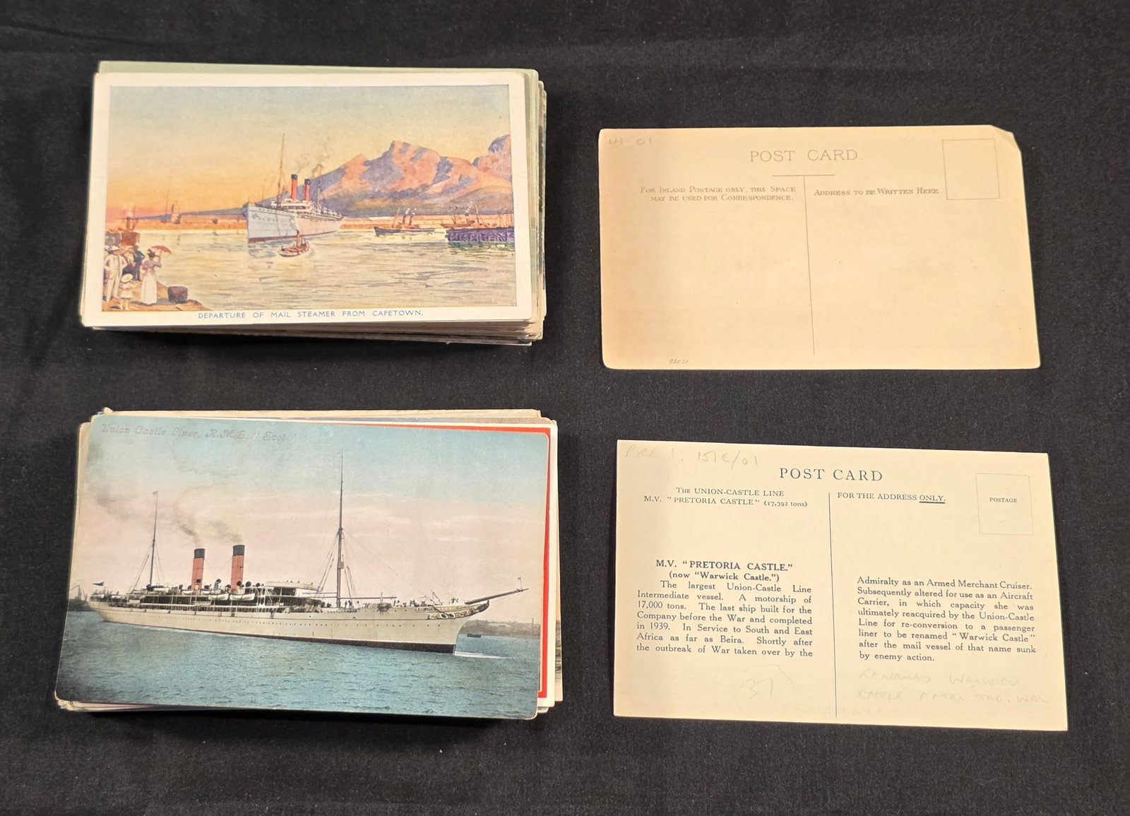 Union Castle Line Post Cards - 2