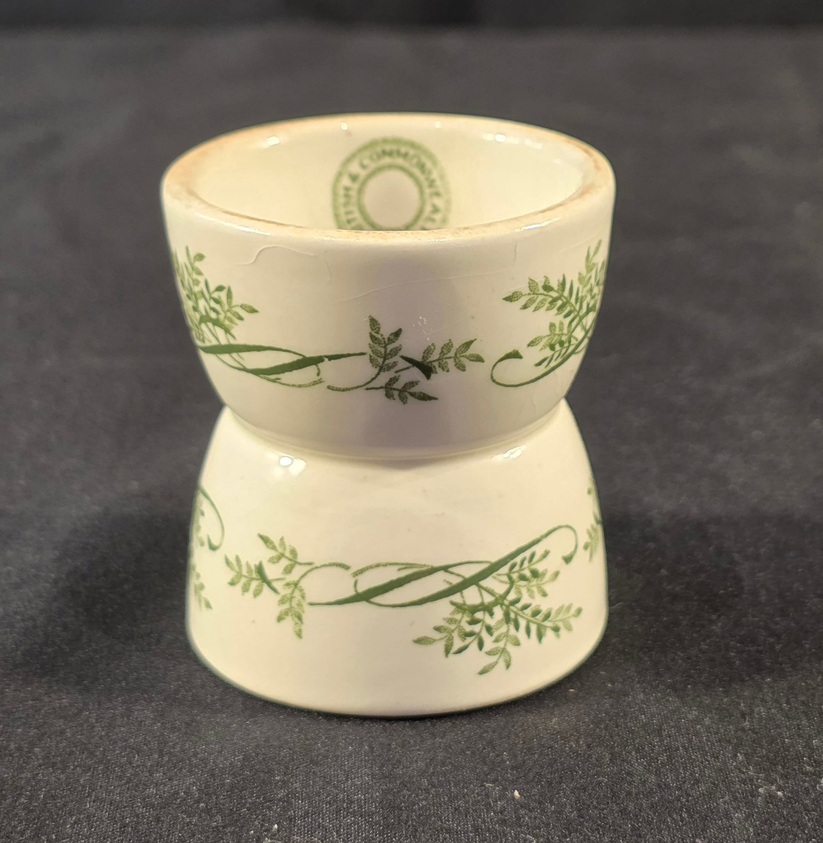 British & Commonwealth Shipping Company Egg Cup: Marked Dunn Bennet & Co Ltd Burlsem Made in England from 1955 and on. 50% of all proceeds from the sale of this lot will be donated to the Raise Your Banner Foundation, a Washington DC based