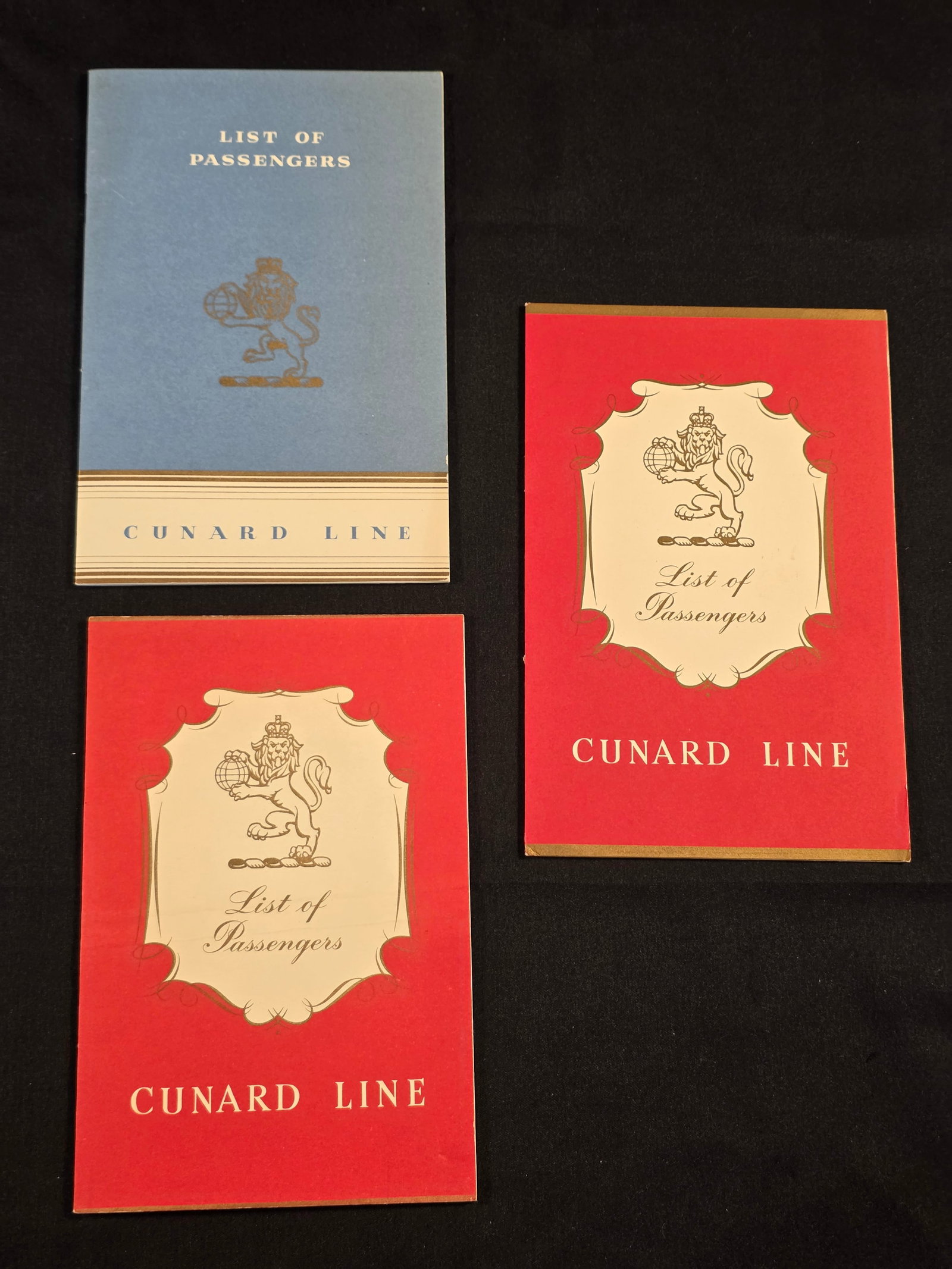 R.M.S. Queen Elizabeth Passenger Lists: Three total. Cabin Class NY to Southampton May 20th, 1953; First Class Southampton to NY August 4th, 1960; First Class NY to Southampton April 12th, 1961. 50% of all proceeds from the sale of this