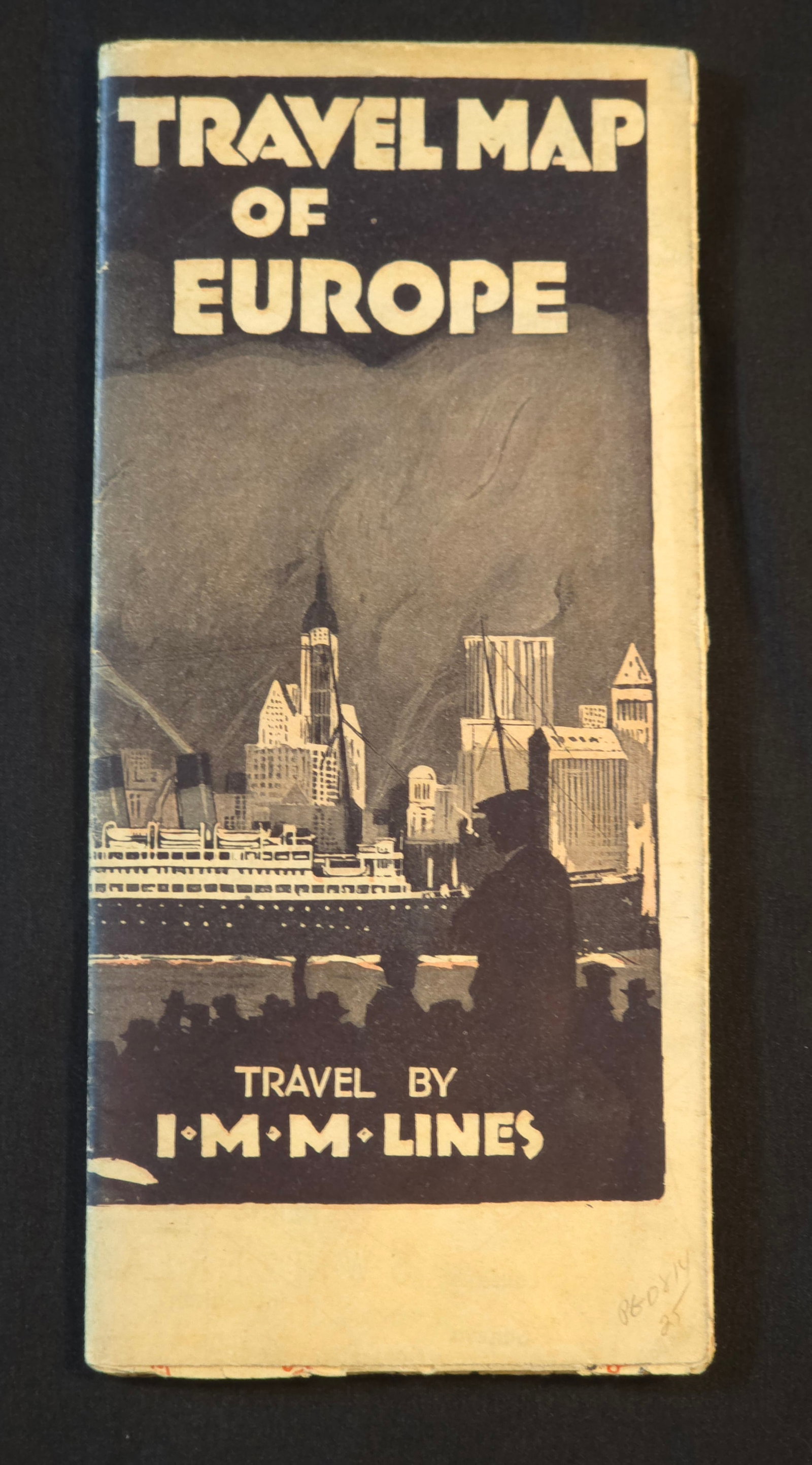 I.M.M. White Star Line Travel Map of Europe: International Mercantile Marine Company. White Star Line, Red Star Line, Atlantic Transport Line, White Star-Canadian, Leyland Line, Panama Pacific Line. 50% of all proceeds from the sale of this lot
