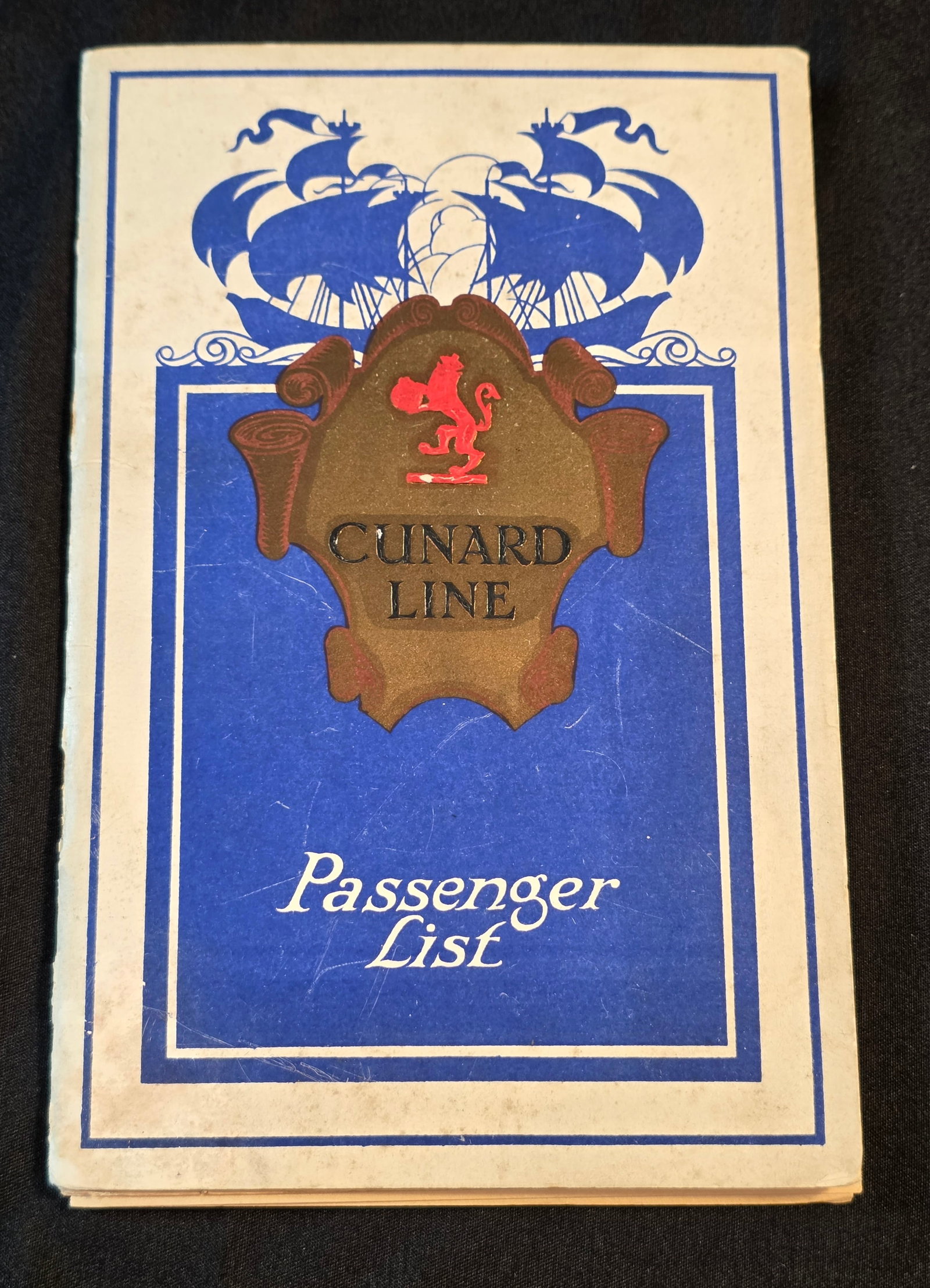 Cunard White Star R.M.S. Aquitania Passenger List (1 of 7)