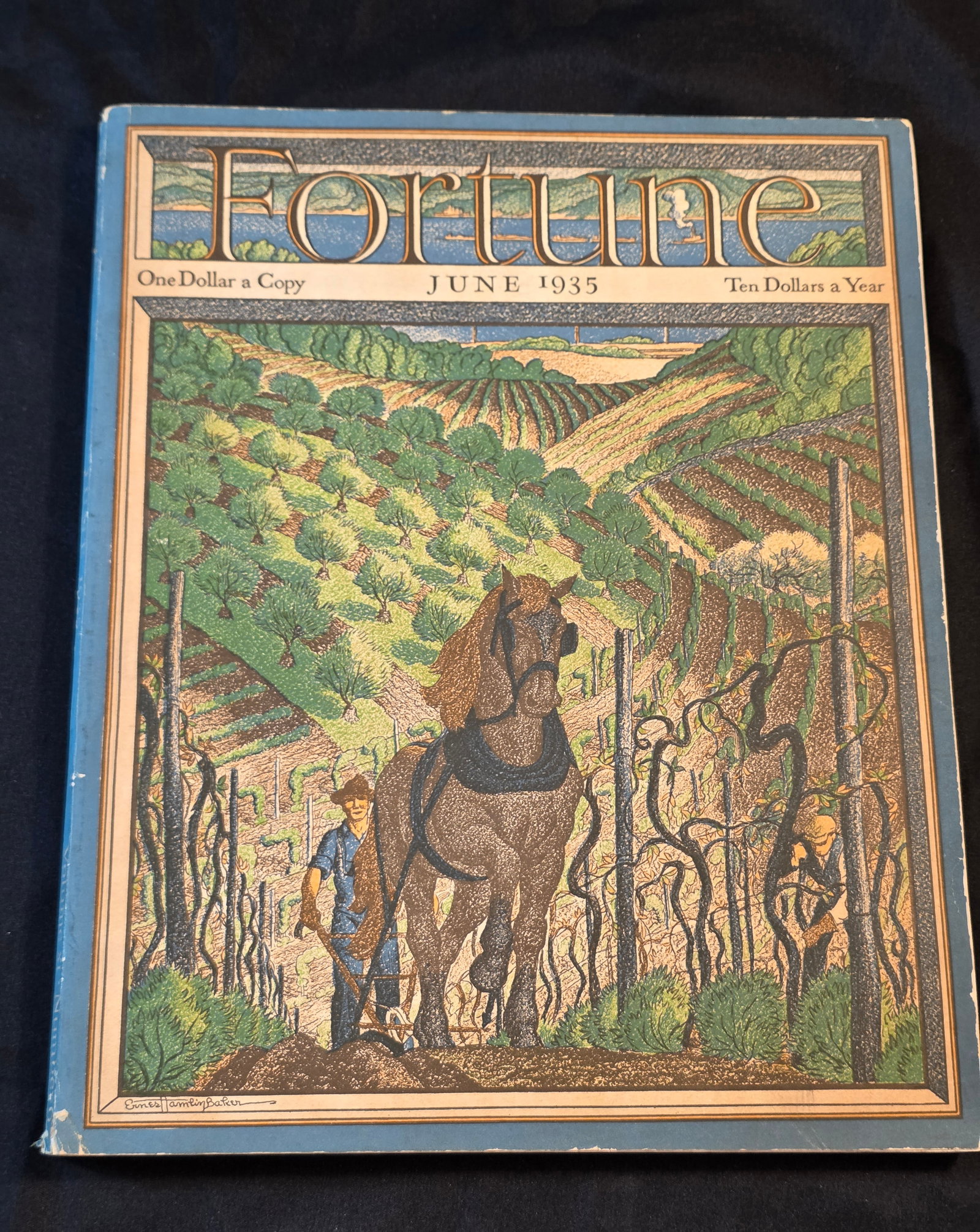 French Line S.S Normandie Fortune Magazine: Furtune Magazine, dated June, 1935. 50% of all proceeds from the sale of this lot will be donated to the Raise Your Banner Foundation, a Washington DC based non-profit whose mission is to break down