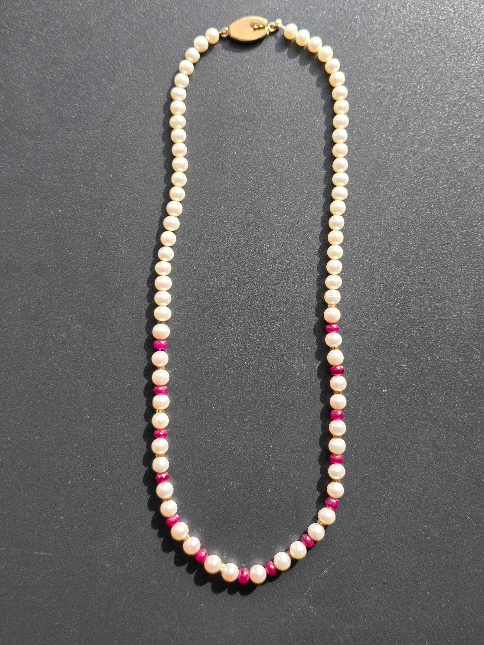 Pearl and Ruby Necklace and Earring Set - 2