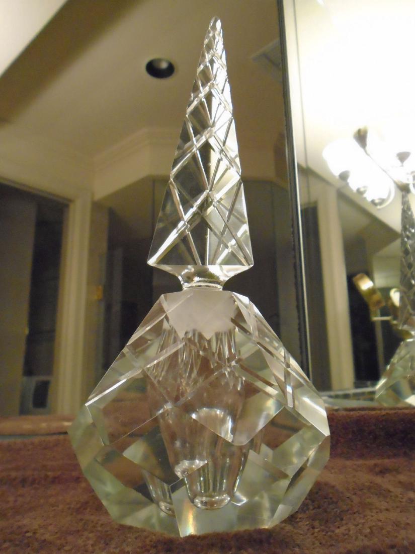Crystal perfume bottle with crystal cut design and (1 of 4)