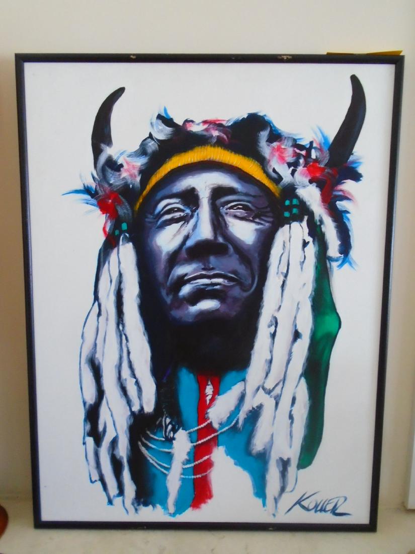 Two Moon Cheyenne Acrylic on canvas signed by artist (1 of 4)