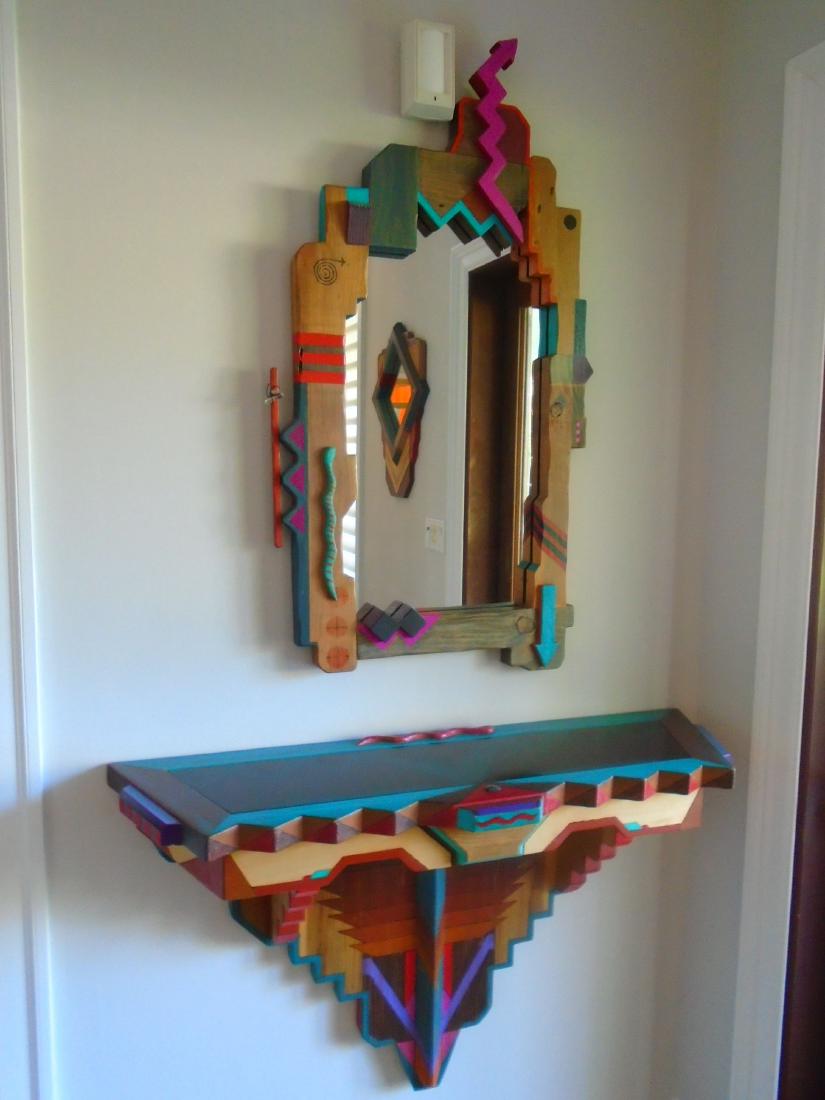 2 pc Mirror & Wall hung Console. (1 of 7)