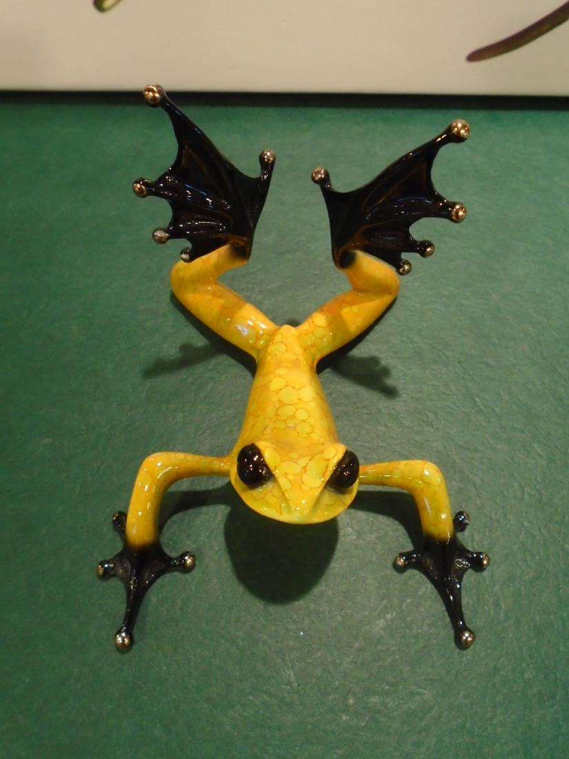 Sunbather Yellow and black frog Bronze Sculpture (1 of 7)