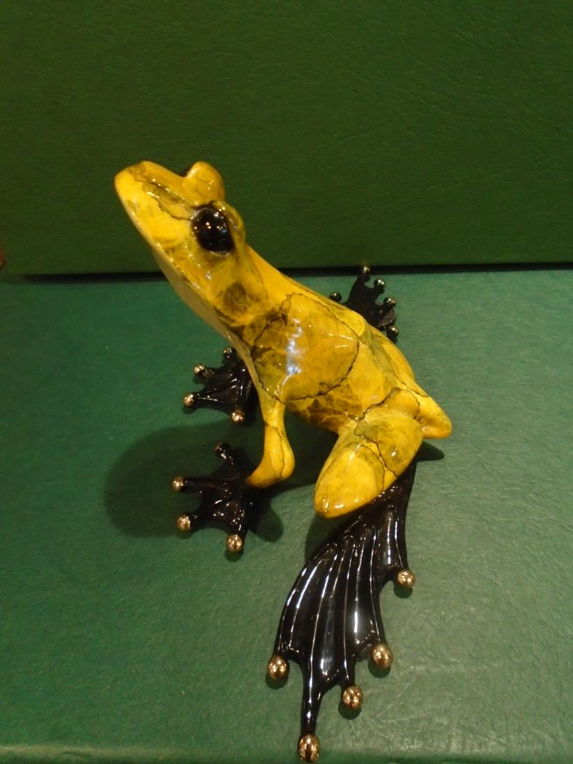 Whatâ€™s Up Yellow and black marbled frog Bronze: Medium: Bronze Sculpture Size: 7â€ L Title: Whatâ€™s Up 2001 Subject: Yellow and black marbled frog Edition: 1549/2000 Signature: Base. Tim Cotterill, England born 1950