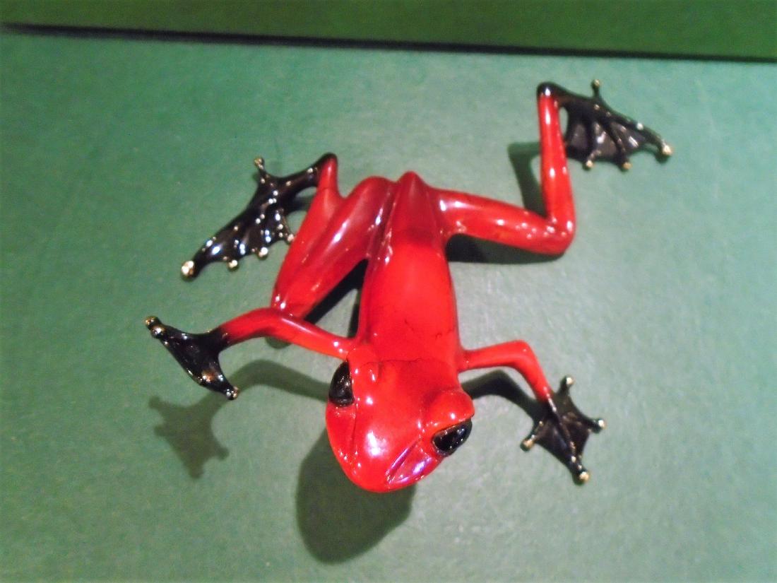 Romeo Red and black frog Bronze Sculpture (1 of 8)
