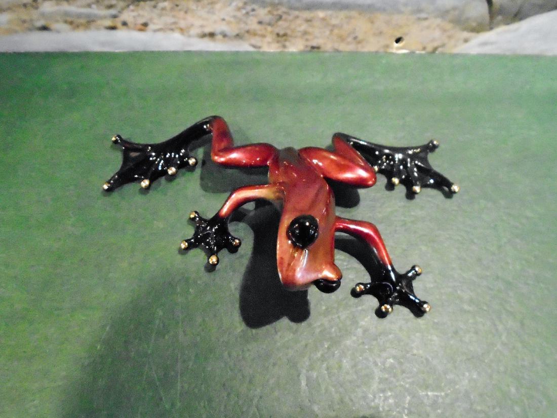 Scooter Pink, purple & black frog Bronze Sculpture (1 of 7)