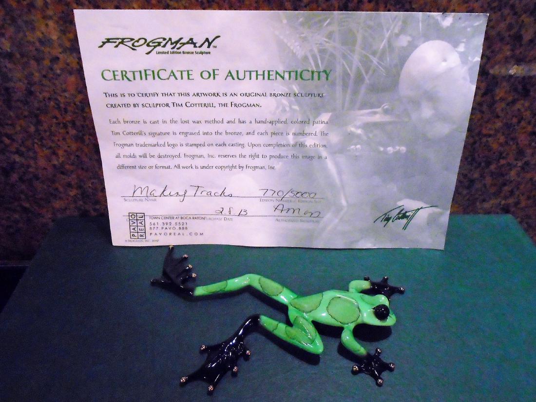 Making Tracks  Green & Black spotted frog Bronze (1 of 10)