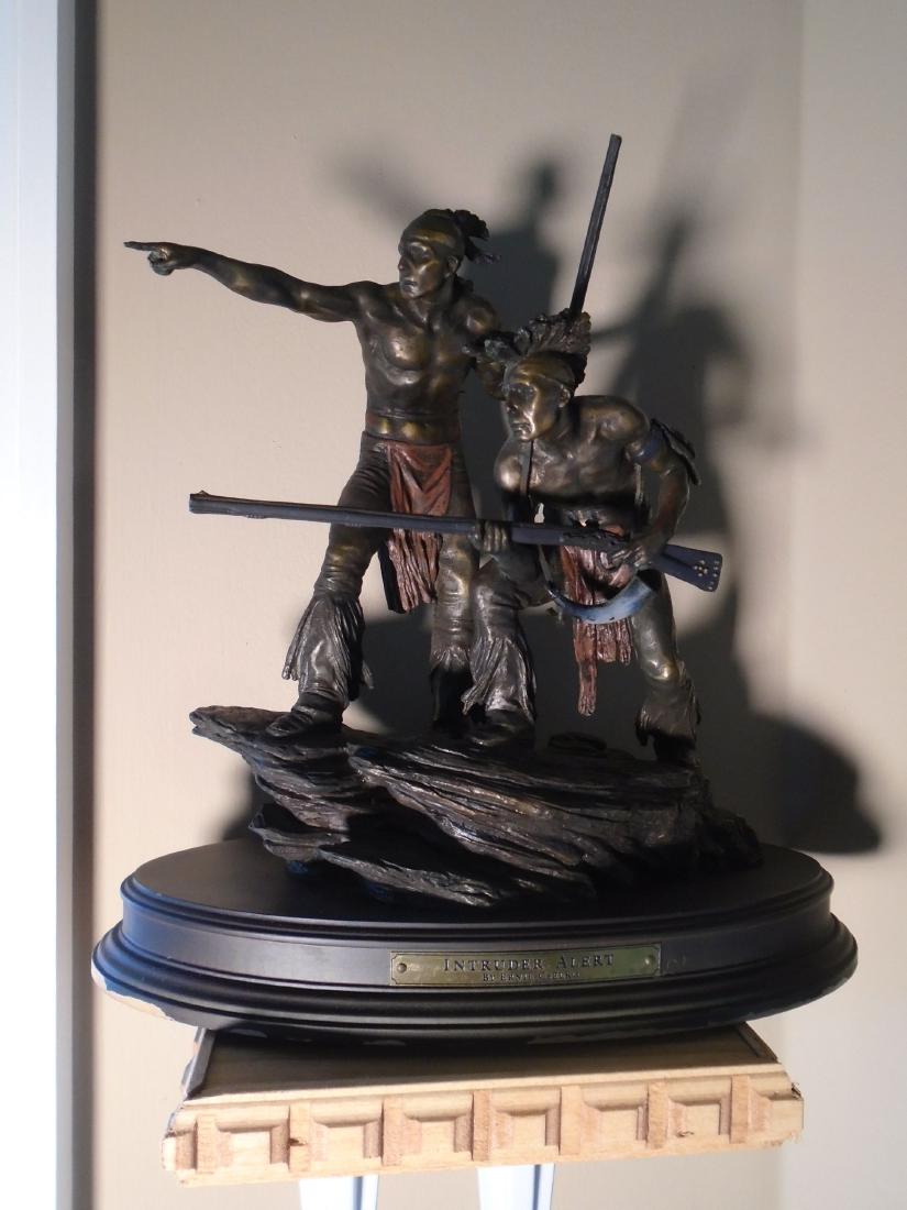 Two Indians holding rifles Bronze Sculpture (1 of 6)