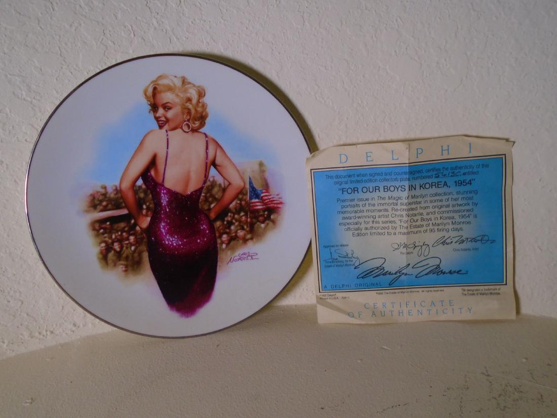 For our boys in Korea, 1954 The magic of Marilyn: For our boys in Korea, 1954 The magic of Marilyn Collection porcelain plate. #5613C. Includes certificate of authenticity. 8" dia.