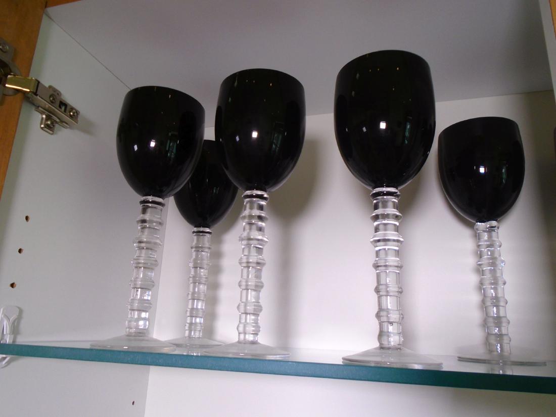 Set of 10 Black & clear Water glasses. (1 of 5)