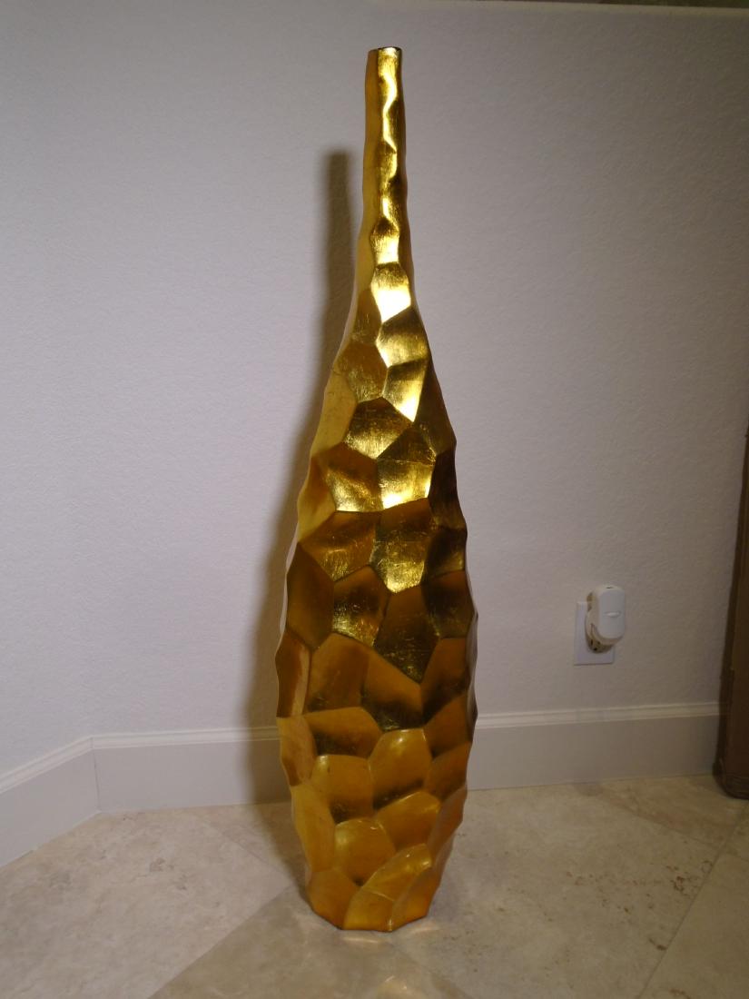 Tall decorative gold leaf vase (1 of 5)