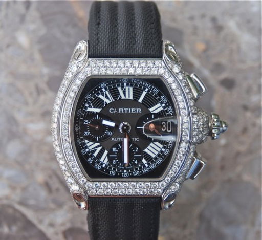 7 Cartier Roadster Chronograph Xl With Diamonds Jul 31 2010 J Sugarman Auction Corp In Fl