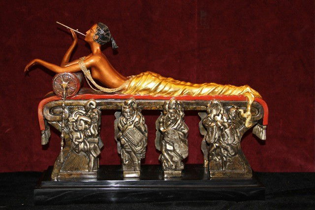 Erte "Daydreams" Bronze: Erte "Daydreams" Bronze. Incised copyright 1989 Chalk & Vermilion and Sevenarts, 79/375.18" x 14" x6"