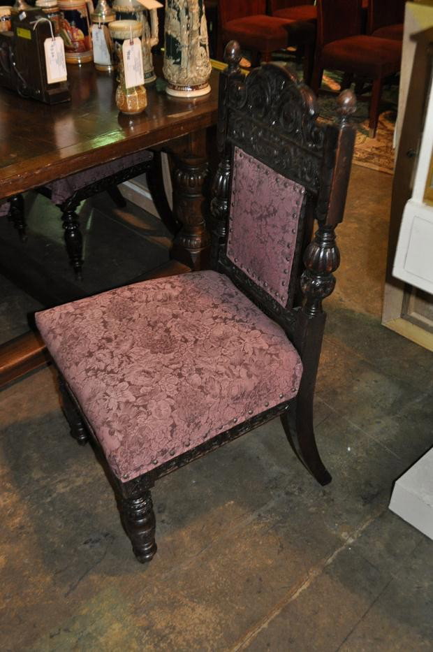 HAND CARVED WOOD DINING TABLE  - 2